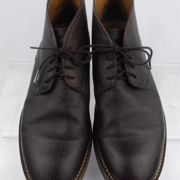 Zara Men's Lizard Skin Print Lace Up Ankle Boots - Picture 6 of 8